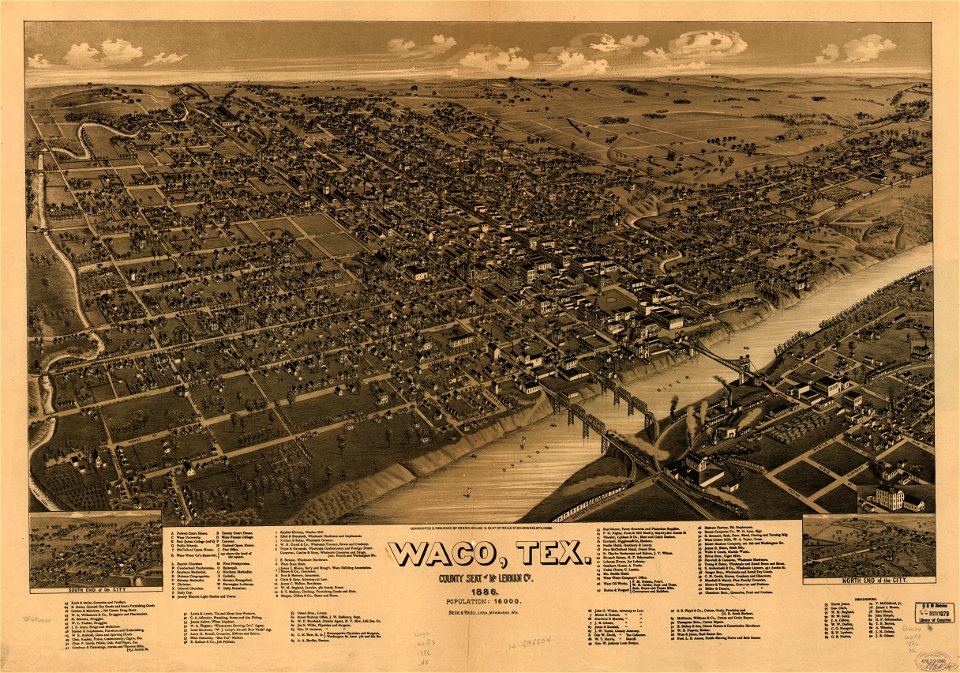 Waco, Texas, county seat of McLennan Cy. 1886. LOC 75696604