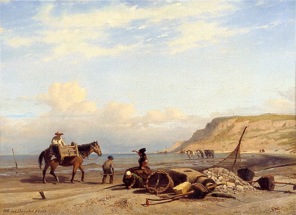 W.A. van Deventer - Italiaans strandtafereel - NK2689 - Cultural Heritage Agency of the Netherlands Art Collection