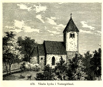 Våmbs kyrka Västergötland (Montelius 1877 s408 fig473)