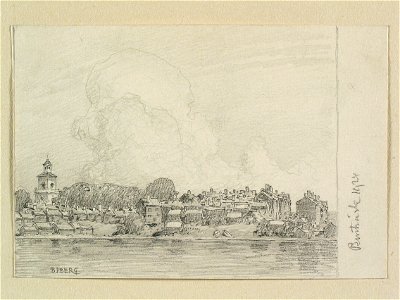 Västerbotten, Burträsk. Teckning av Ferdinand Boberg - Nordiska museet - NMA.0088519