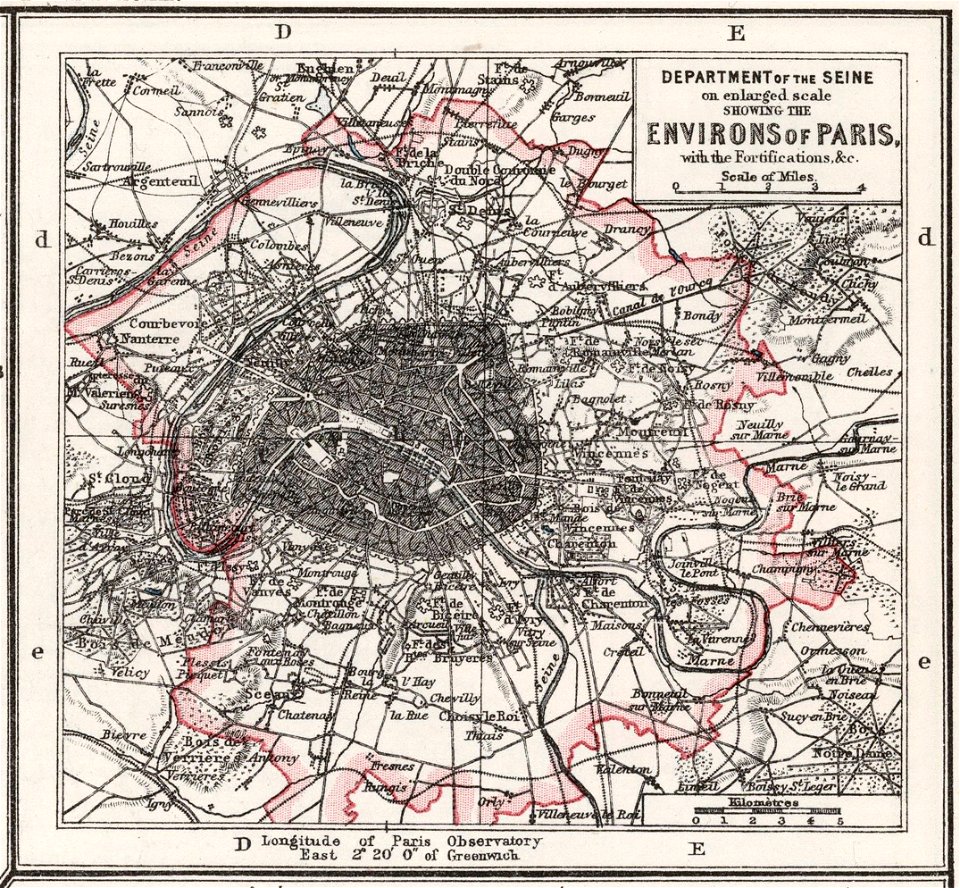 W. & A.K. Johnston Limited, The Environs of Paris, 1906 - David Rumsey