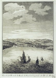 Vüe de la ville et de la rade de Funchal capitale de l’ile de Madere (1746)