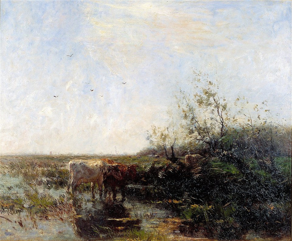 W. Maris - Zomerlandschap met koeien aan plas - AB9292 - Cultural Heritage Agency of the Netherlands Art Collection