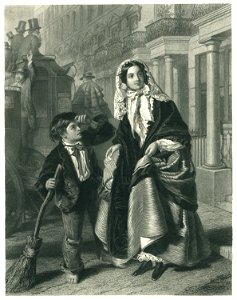 W. P. Frith - Le Balayeur des Rues - Steel Engraving
