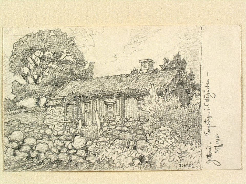 Västergötland, Gudhems hd., Friggeråkers sn., Jättened. Torpstuga vid Hedgården - Nordiska museet - NMA.0088551