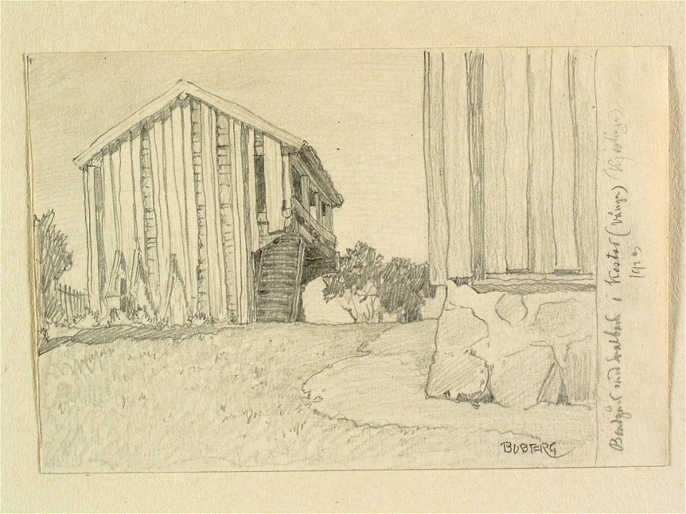 Västergötland, Kinne hd., Kestad sn. Bondgård med svalbod i Kestad (Vånga) - Nordiska museet - NMA.0088565