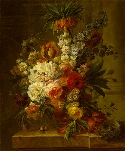 W. van Leen - Stilleven met bloemen en vogelnest - NK2151 - Noordbrabants Museum