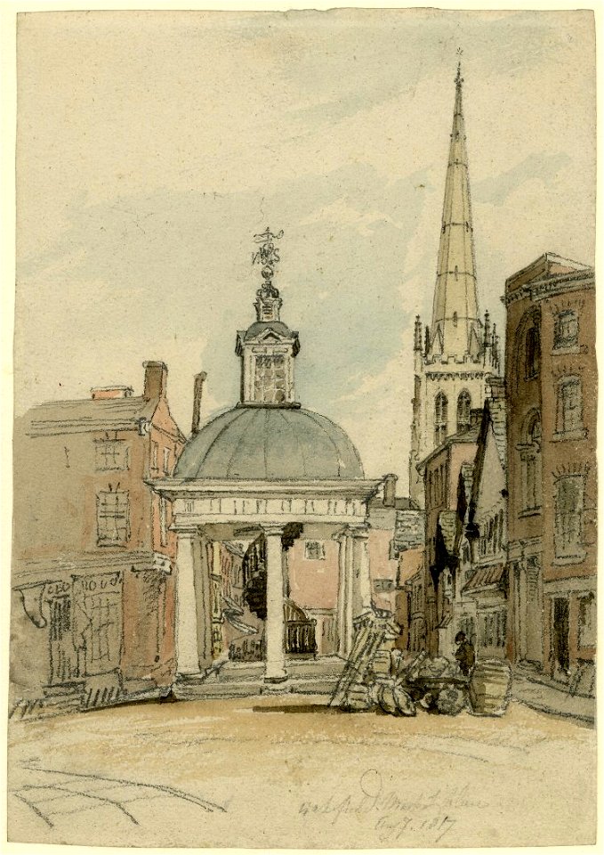 Wakefield Market Place, Yorkshire by George Arnald