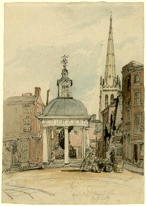 Wakefield Market Place, Yorkshire by George Arnald
