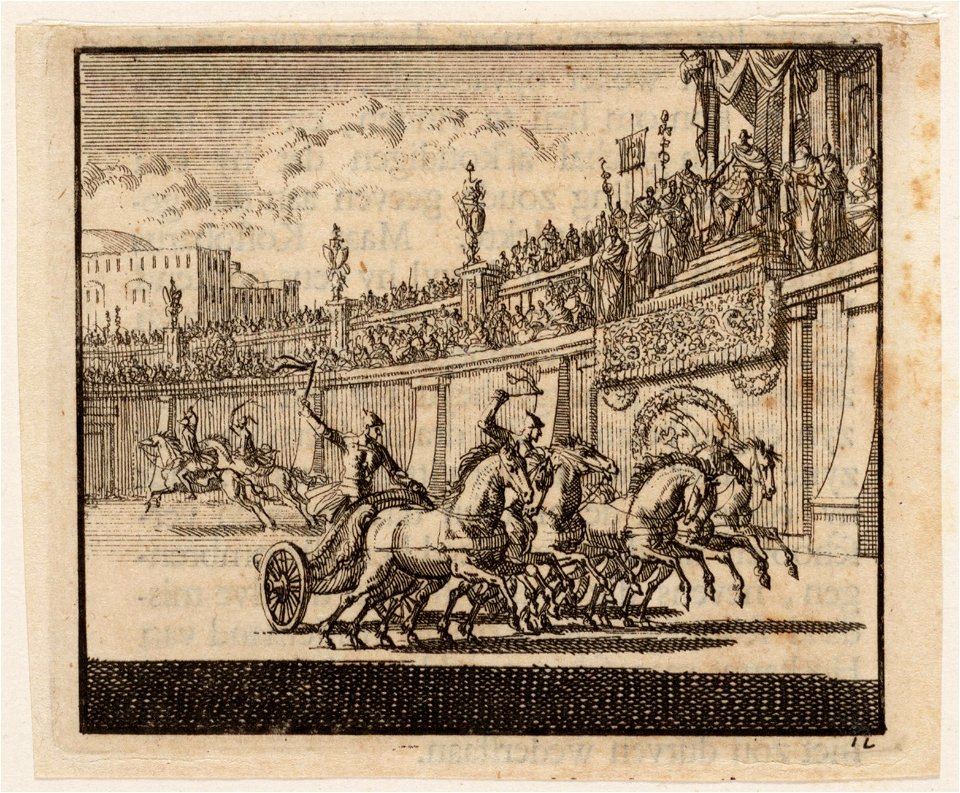 Wagenrennen in een amfitheater te Jeruzalem, Herodes kijkt toe, objectnr A 47862