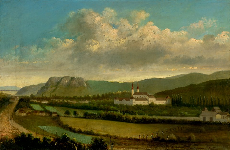 Východoeurópsky maliar z 2. polovice 19. storočia - Pohľad na Jasov s kláštorom v popredí - O 1154 - East Slovak Gallery