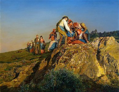 Ferdinand Georg Waldmüller- Die unterbrochene Wallfahrt (Die Hilfeleistung)