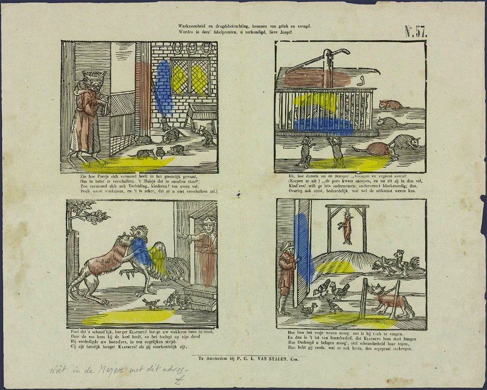 Waakzaamheid en deugdsbetrachting, bronnen van geluk en vreugd-Catchpenny print-SMC K 0061