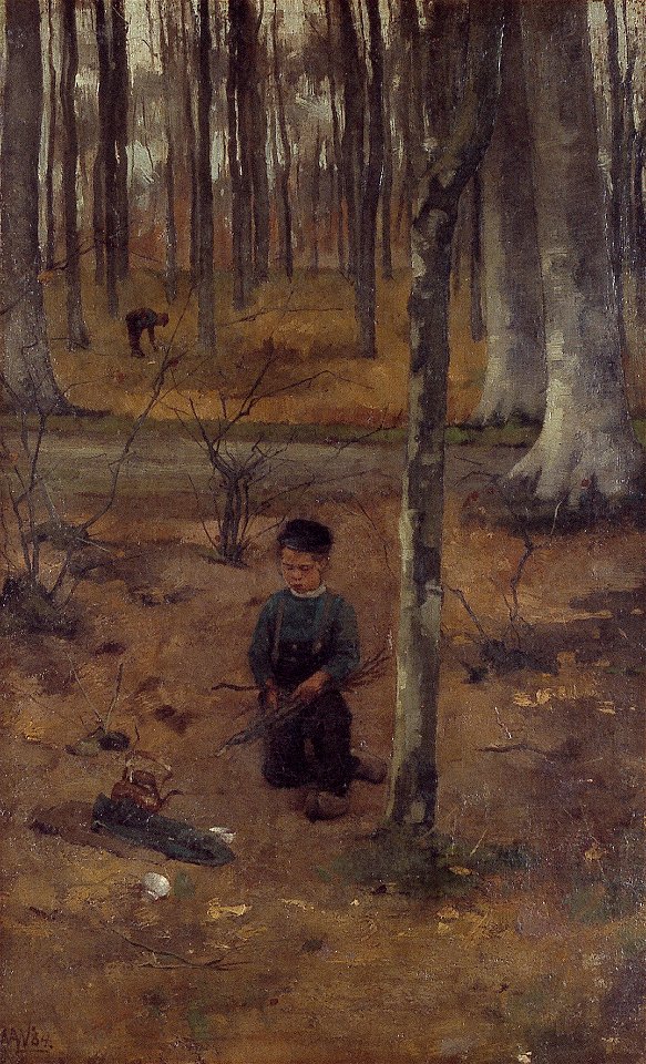 W.A. Witsen - Jongetje in het bos bij Ewijkshoeve - W256 - Instituut Collectie Nederland