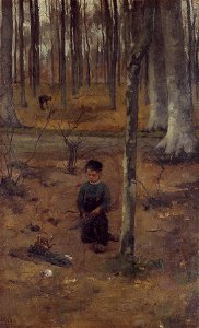 W.A. Witsen - Jongetje in het bos bij Ewijkshoeve - W256 - Instituut Collectie Nederland