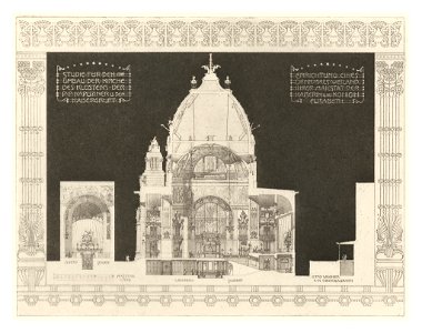 Wagner - Studie für den Umbau der Kapuzinerkirche und der Kapuzinergruft Bd. III 2. Heft - Längs- und Querschnitt - Heliogravure