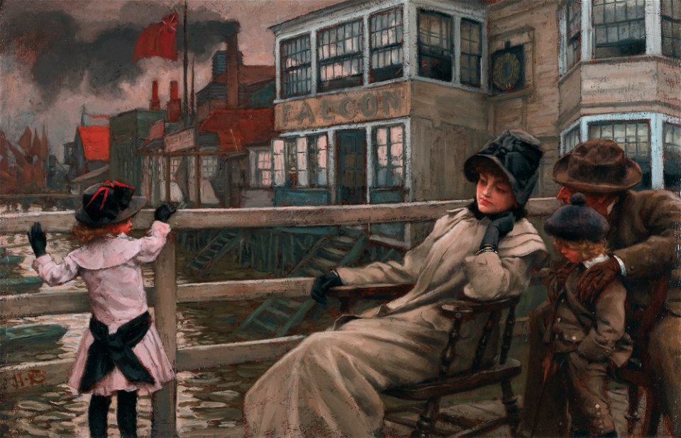 Waiting for the ferry, by James Tissot