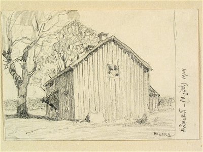 Västergötland, Ås hd., Hällstads sn. Teckning av Ferdinand Boberg - Nordiska museet - NMA.0088560