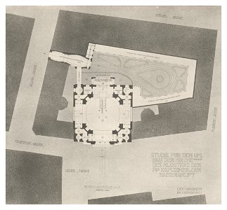 Wagner - Studie für den Umbau der Kapuzinerkirche und der Kapuzinergruft Bd. III 2. Heft - topografischer Plan - Heliogravure