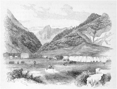 Wailuku illustration, c. 1870s bw. Free illustration for personal and commercial use.
