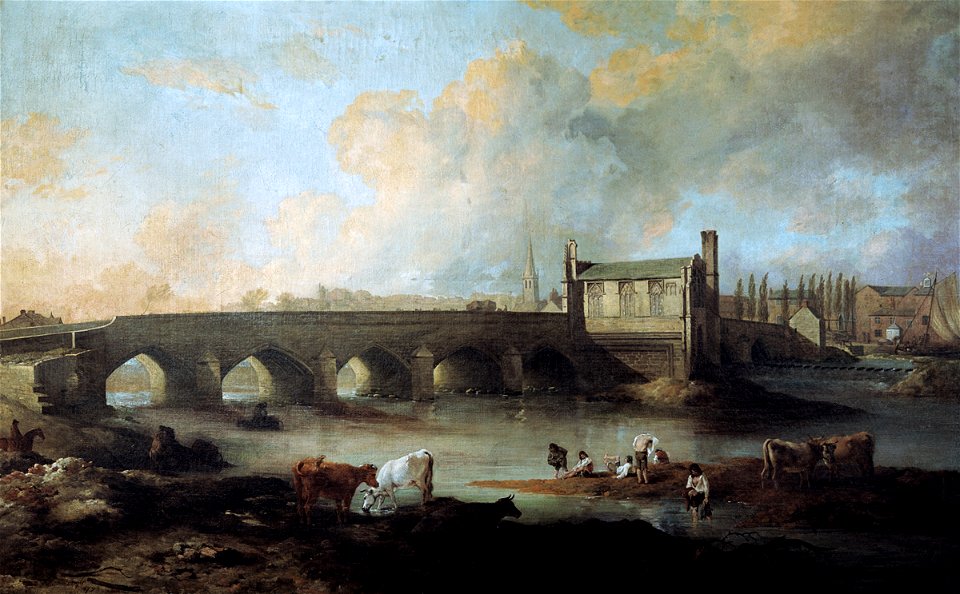 Wakefield Bridge and Chantry Chapel by Philip Reinagle 1793