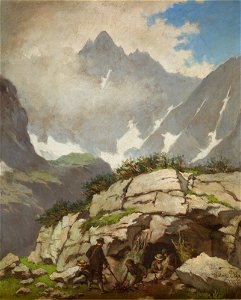 Walery Eljasz-Radzikowski - Rock Refuge of Reverend Stolarczyk in the Tatra Mountains - MNK II-a-684 - National Museum Kraków