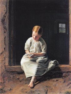 Waldmüller - Mädchen in Betrachtung eines Marienbildes versunken - 1853