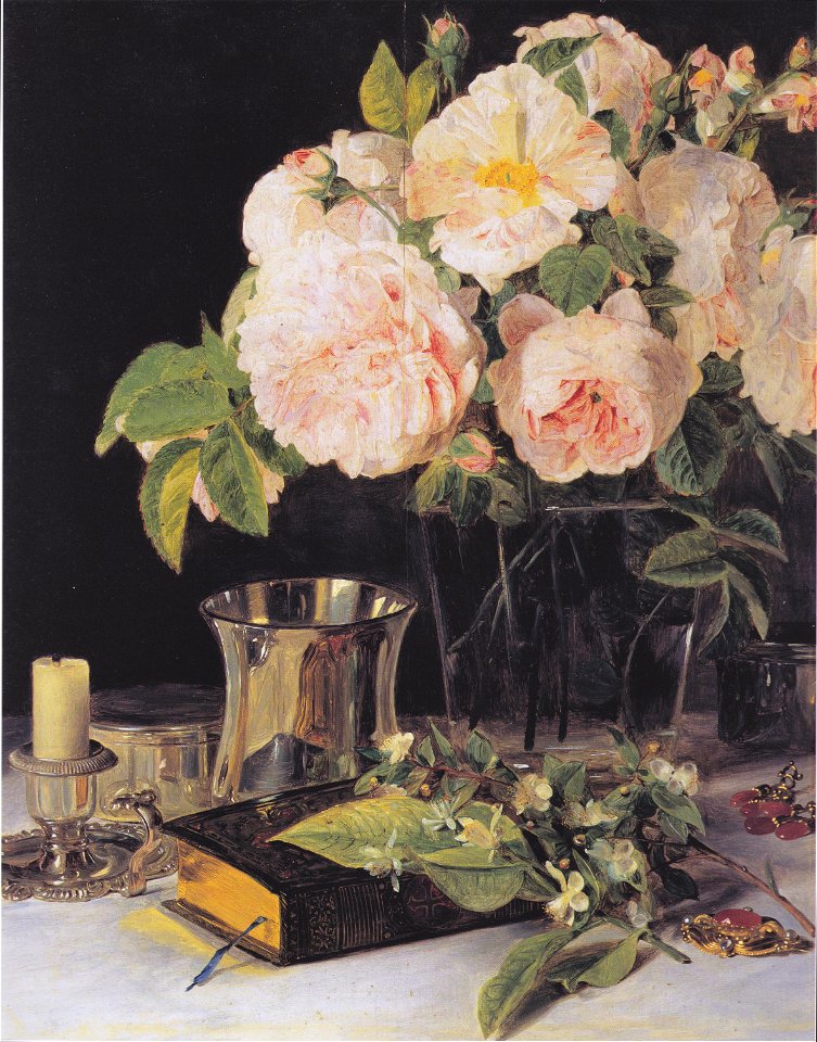 Waldmüller - Rosen im Glas