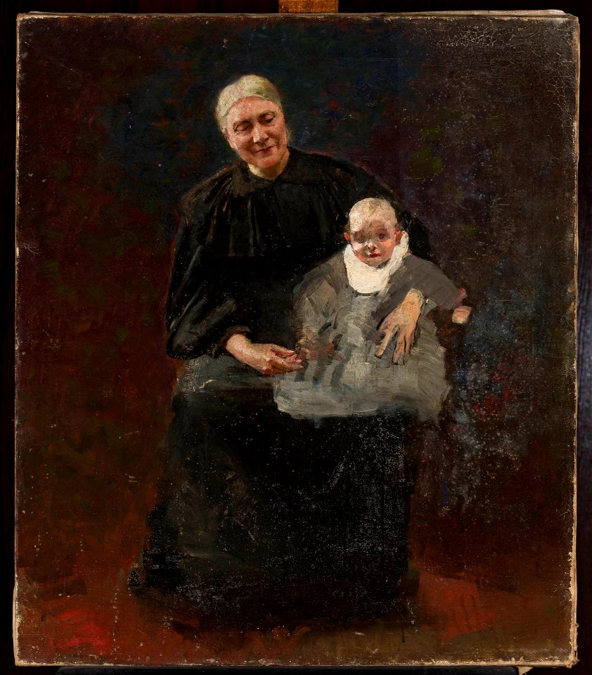 Wacław Szymanowski - Portrait of Michalina Szymanowska née Naimska, artist’s mother with her grandson Wacław - MP 5014 MNW - National Museum in Warsaw
