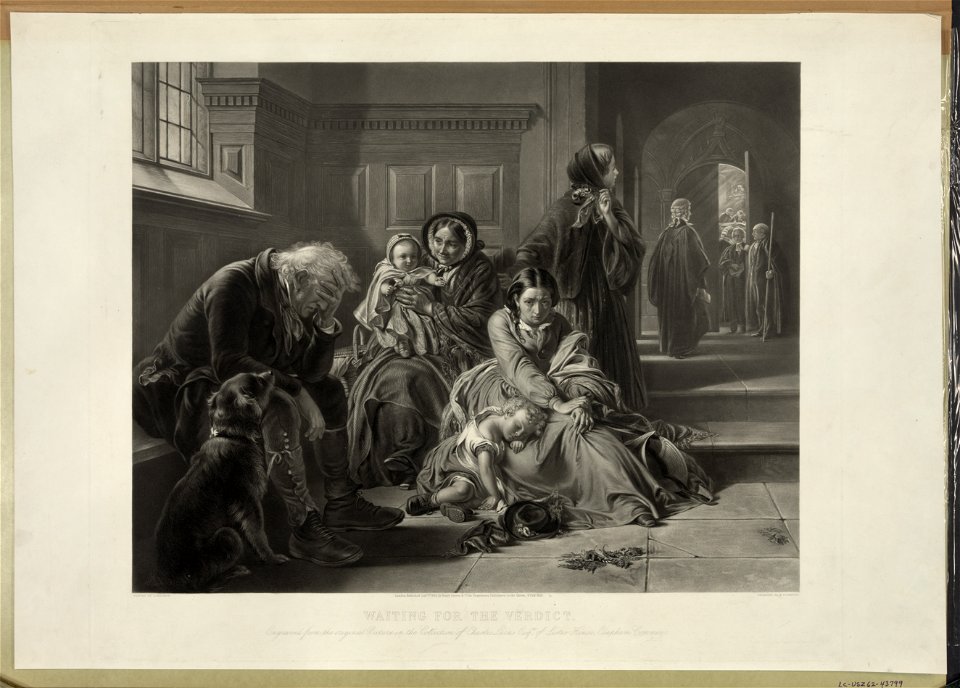 Waiting for the verdict - A. Solomon 1857 ; painted by A. Solomon ; engraved by W.H. Simmons. LCCN2012648889