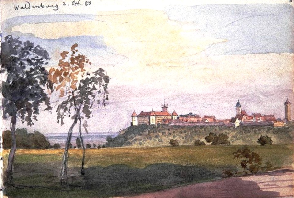 Waldenburg -- Aquarell von Eduard von Kallee - 2. Okt 1880