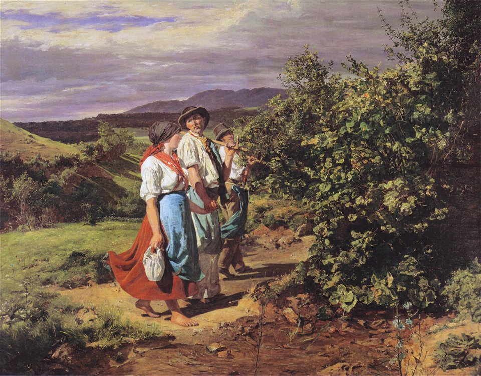 Waldmüller - Die Liebenden am Scheideweg - Heimkehr von der Arbeit