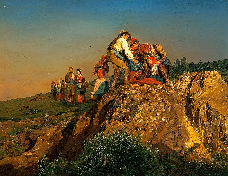Ferdinand Georg Waldmüller - Die unterbrochene Wallfahrt (Die Hilfeleistung)