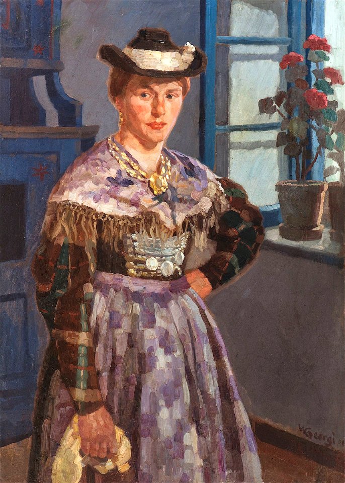 Walter Georgi Bildnis einer Dame in Tracht 1908. Free illustration for personal and commercial use.