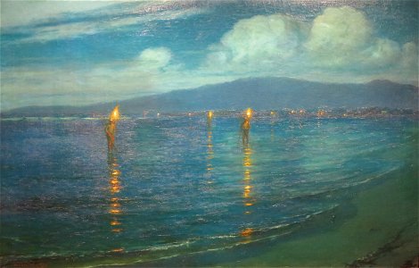 Lionel Walden (1861-1933) - ca. 1920, ca. 1920, The Torchlight Fishermen, Waikiki