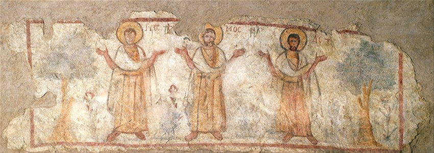 Wall painting depicting saints at worship - Google Art Project