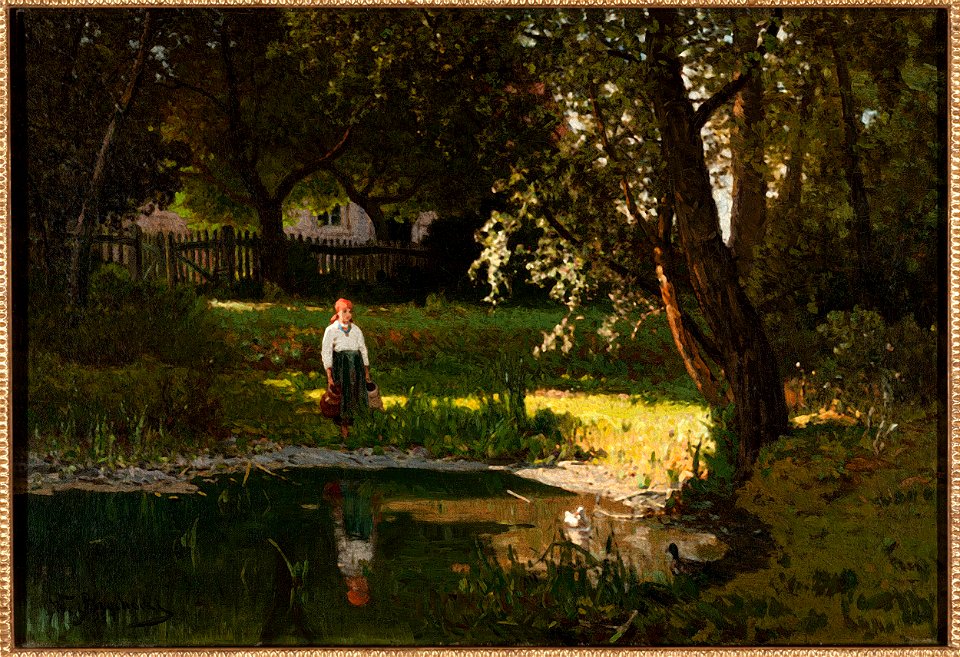 Walery Brochocki - Girl at a pond - MP 1022 MNW - National Museum in Warsaw