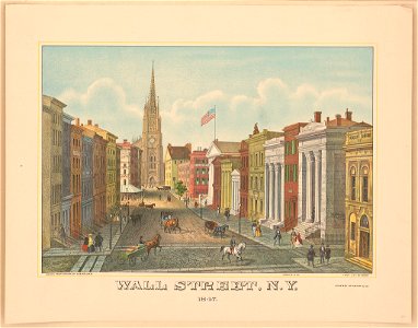 Wall Street, N.Y. 1847 - drawn from nature by Aug. Köllner ; from lith. by Deroy ; Vermilye & Co. LCCN93504426