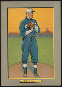 Walter Johnson, Washington Nationals, baseball card portrait LCCN2007685707