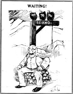 Walker cartoon about political executions in Idaho