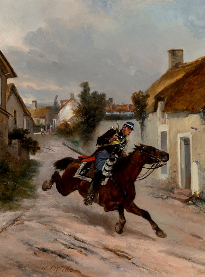 Soldier Riding through Town by James Alexander Walker
