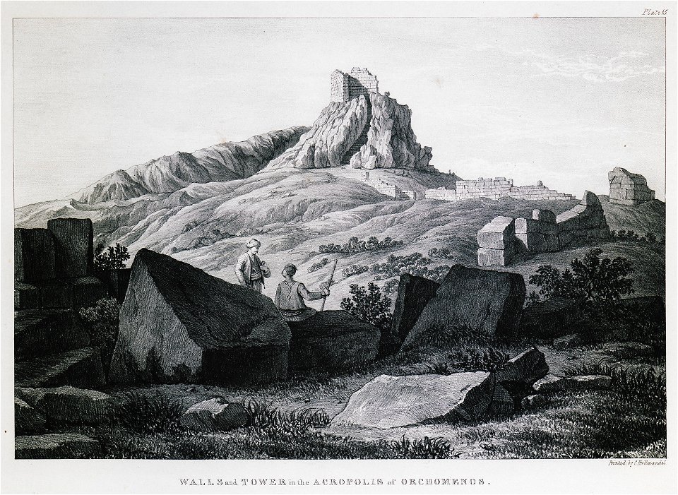 Walls and tower in the Acropolis of Orchomenos - Dodwell Edward - 1834