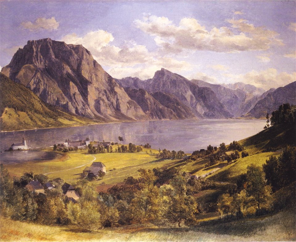 Waldmüller - Traunsee mit Schloss Orth