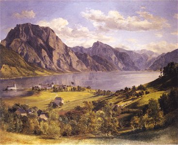 Waldmüller - Traunsee mit Schloss Orth