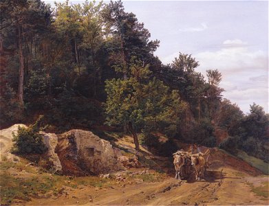 Waldmüller - Waldweg mit Ochsengespann