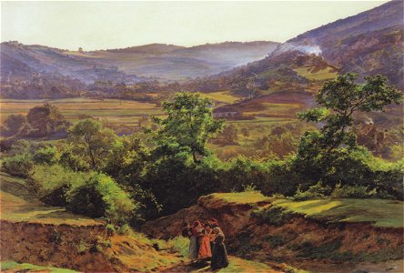 Waldmüller - Berglandschaft mit der Ruine Liechtenstein bei Mödling