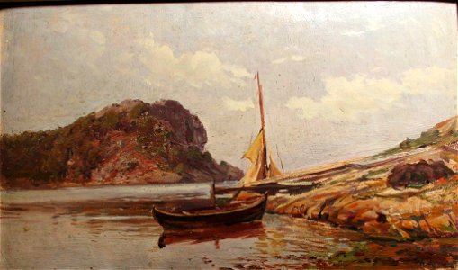 Walter Moras - Segelboot vor Felsenküste