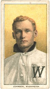 Walter Johnson, Washington Nationals, baseball card portrait LCCN2008676856