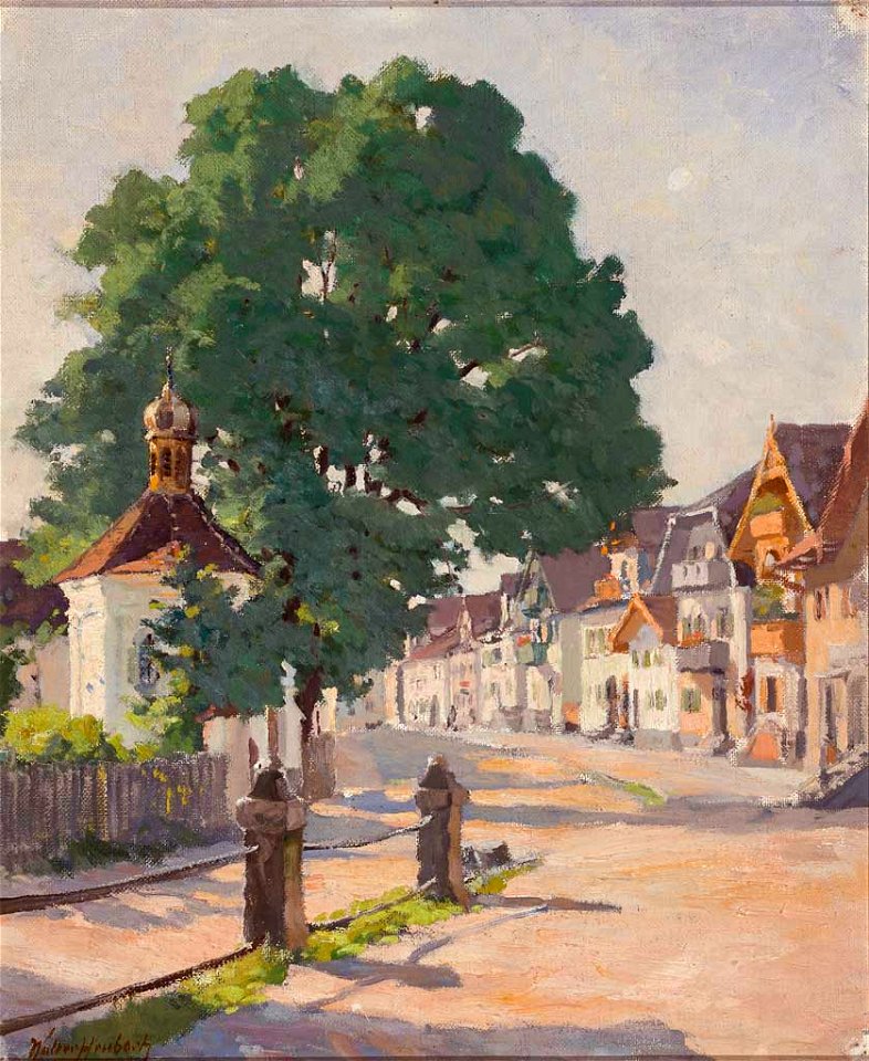 Walter Heubach Straße in Aichach mit Kapelle