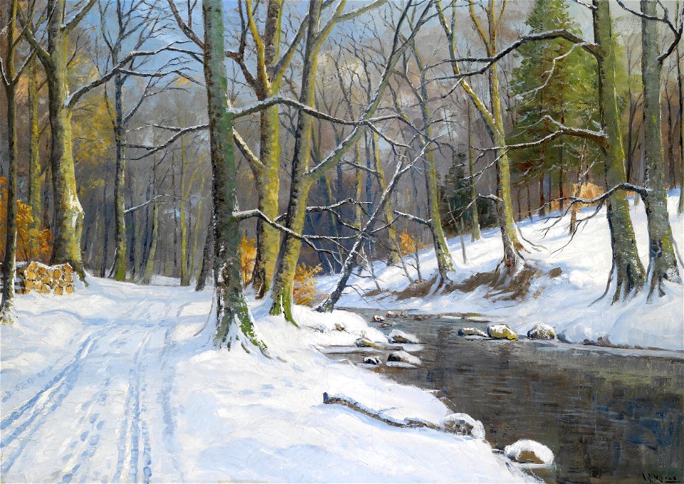 Walter Moras - Bachlandschaft im Winter